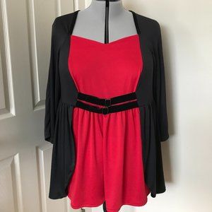 3X Halloween Handmade Black & Red Goth Top
